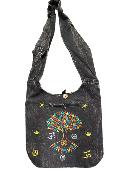 Embroidered Peace sign tree of life Hobo BAGS