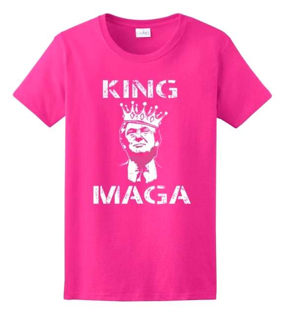 Wholesale TRUMP KING MAGA Pink Color T-SHIRT XXL