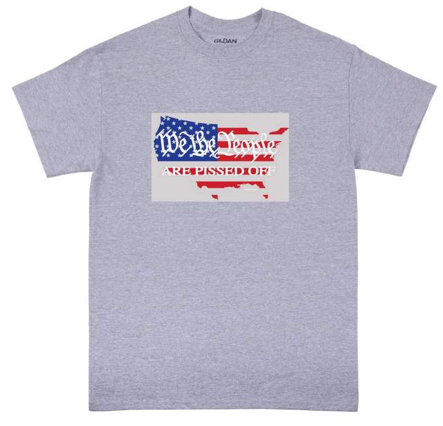 PISSED OFF AMERICA Sports Gray Color T-SHIRT