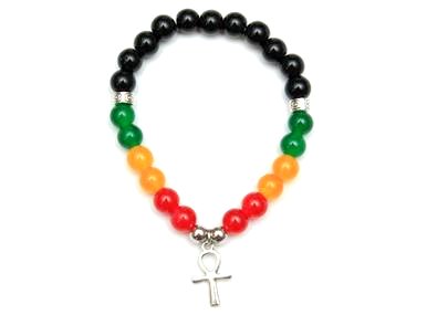 Wholesale Rasta Color Ankh Bracelet