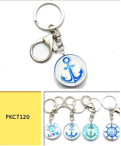 Wholesale GLASS Anchor Keychain