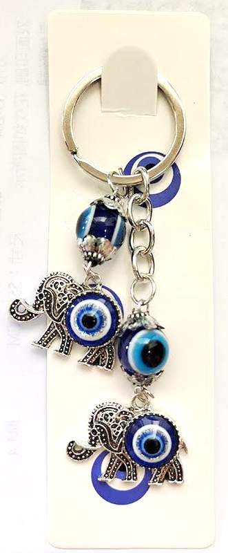 Wholesale Evil Eye Elephant Keychain