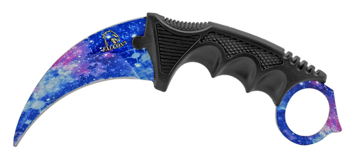 7.5'' Karambit Fighting Claw Knife with Carrying Case - Blue Sky S