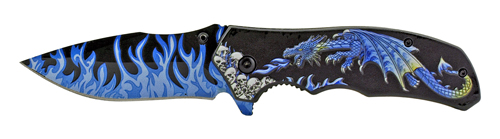 4.75'' Spring Assisted Dragon's Breath Folding Pocket Knife with B