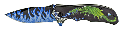 4.75'' Spring Assisted Dragon's Breath Folding Pocket KNIFE with B