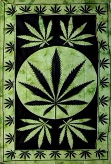 Wholesale GREEN TIE Dye Weed Graphic Tapestry