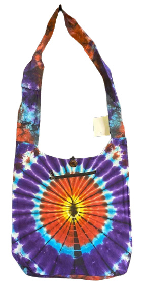 Wholesale Handmade Spiral TIE Dye One Zipper Pocket Hobo Bag