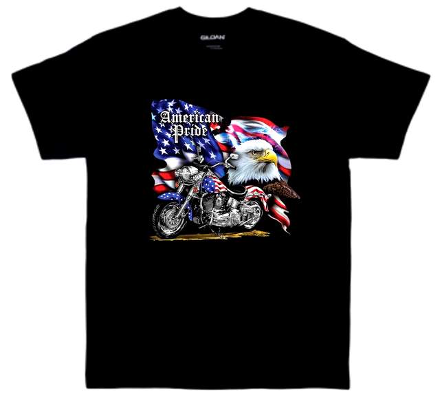 Wholesale AMERICAN PRIDE Black color T-shirts XXL