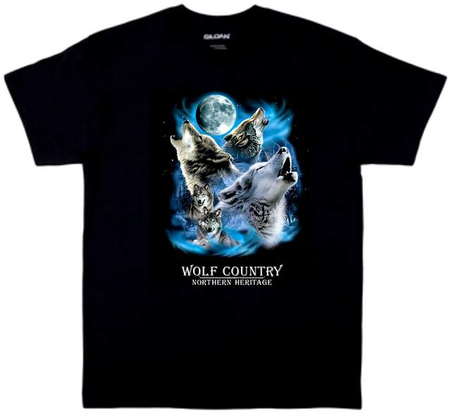 Wholesale WOLF COUNTRY Black Color T-shirts XXXL