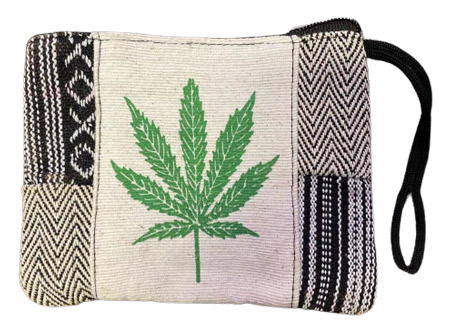 Wholesale Green Marijuana Leaf Handmade Coin Purse/CLUTCH