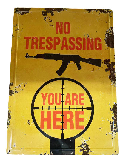 Wholesale Retro metal Tin SIGN Wall Poster No trespassing