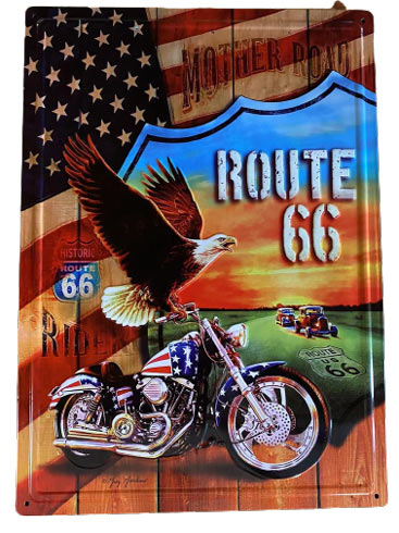 Wholesale Retro metal Tin Sign Wall Poster Route 66