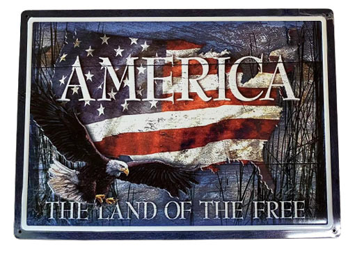 Wholesale Retro metal Tin SIGN Wall Poster -land of the free