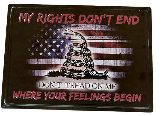 Wholesale Retro metal Tin SIGN Wall Poster My rights don't End