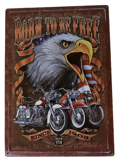 Wholesale Retro metal Tin Sign Wall Poster Born To Be Free