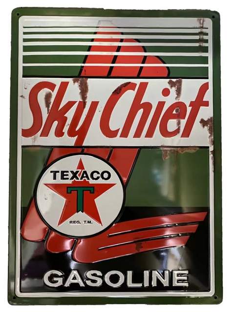 Retro metal Tin Sign Wall POSTER Sky Chief GASOLINE