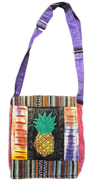 Pineapple TIE dye razor cut small handmade sling bag