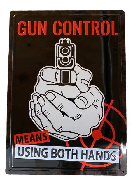 Wholesale Retro metal Tin SIGN Wall Poster (Gun Control)