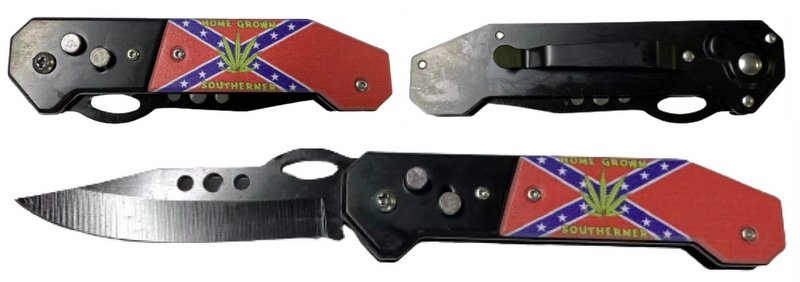 Switch blade Knife Home Grown Southerner with REBEL Flag