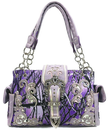 Wholesale Moonshine Lavender Camo Satchel Western Purse