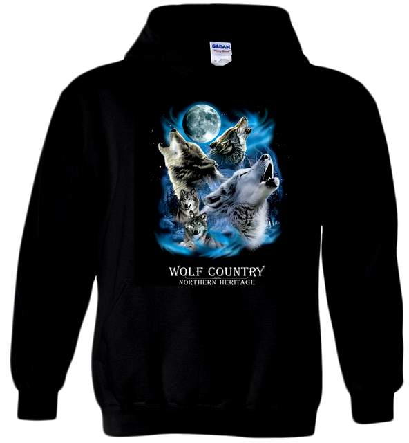 WOLF COUNTRY Black Color Hoody