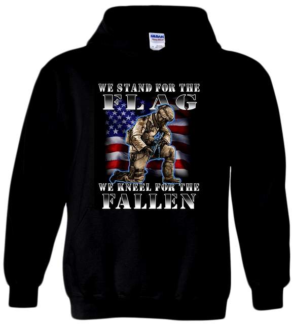 Wholesale Stand For Flag Kneel for Fallen Black Color Hoody XXXL