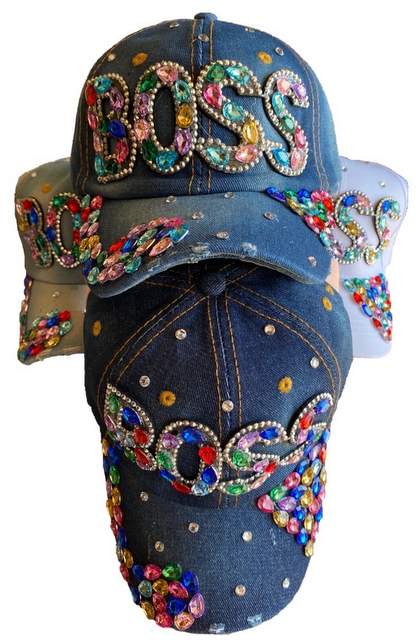 Wholesale Rhinestone Blinbling BASEBALL Hat/CAP BOSS