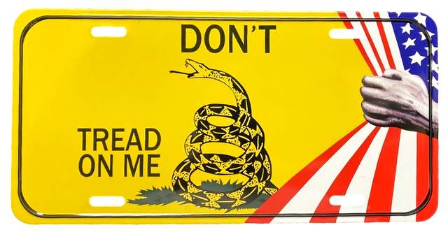 Wholesale LICENSE PLATE DON'T TREAD ON ME with USA FLAG