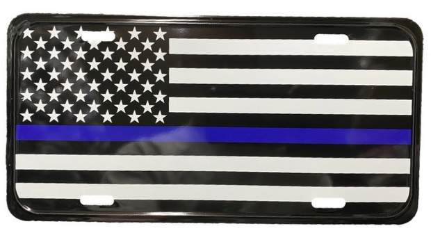 Wholesale License Plate Blue Line USA Flag