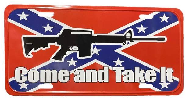 Wholesale License Plate Come and Take It with Rebel Flag