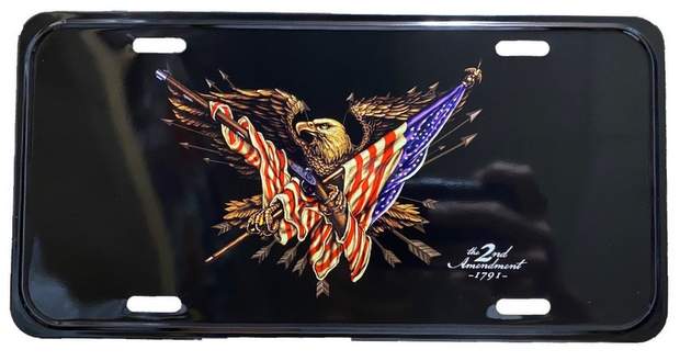 Wholesale LICENSE PLATE 2ND AMENDMENT with Eagle and USA Flag