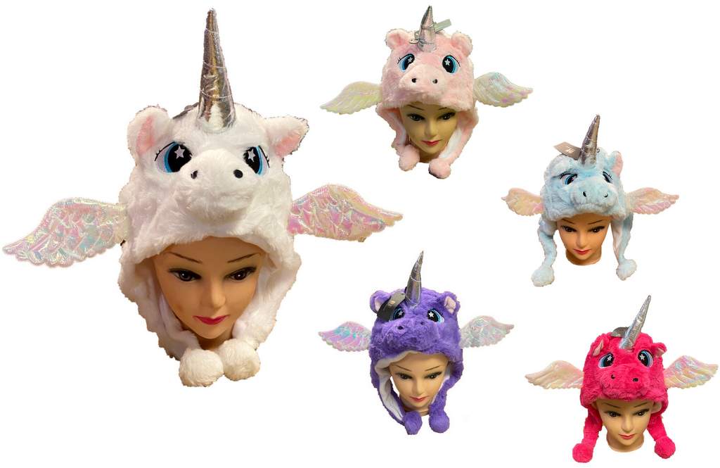 Wholesale Plush Unicorn With Wings HATs Short