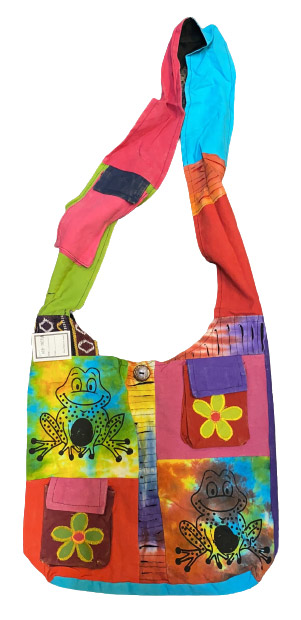 Tie dye two front pocket frogs handmade hobo BAGS