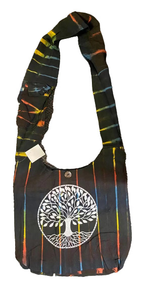 TIE DYE tree of life graphic hobo bags