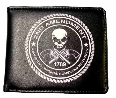 Man Bi-Fold Faux LEATHER WALLET 2ND Amendment