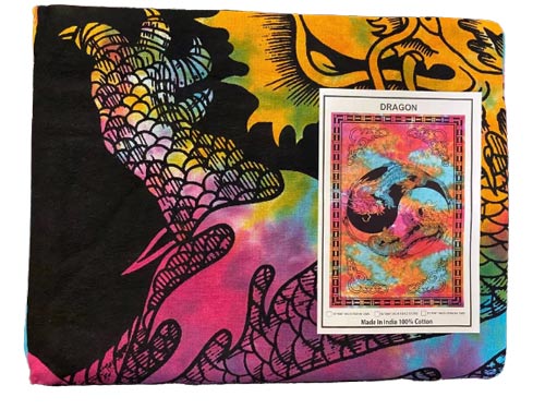 Yingyang TIE dye dragon tapestry