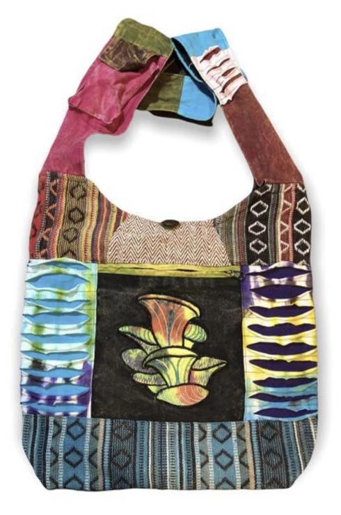 Oyster mushroom TIE DYE razor cut handmade hobo bags