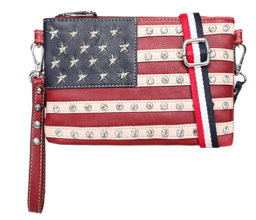 Montana West American Pride Collection Clutch/Crossbody Red