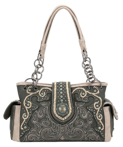 Montana West Concho Collection Concealed Carry SATCHEL Dark Green