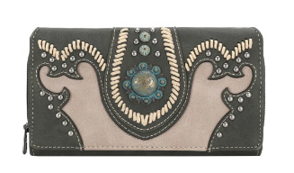 Montana West Concho Collection WALLET Dark Green