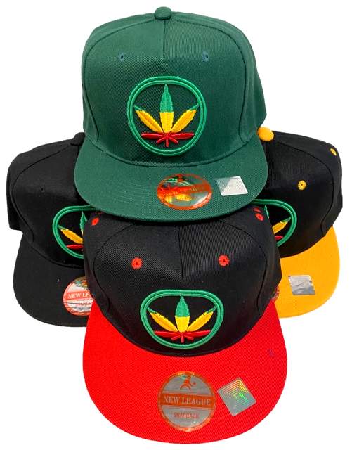 Wholesale RASTA Color Marijuana Hat, Baseball Cap.