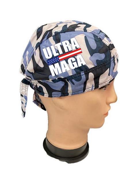 Wholesale Ultra MAGA Blue Camo SKULL Cap