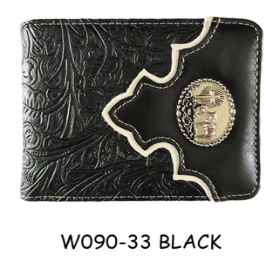 Wholesale Praying Horse WESTERN Bi-fold Wallet Black