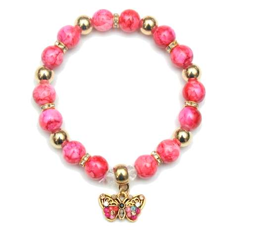 Wholesale Glass Beaded Butterfly Bracelet