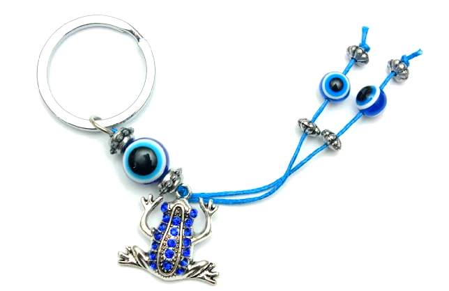 Wholesale Blue Evil Eye Keychain Frog