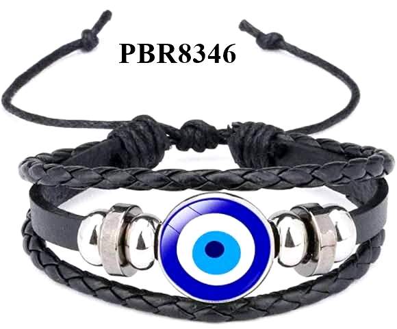 Wholesale Faux Leather Bracelet Big Evil Eye