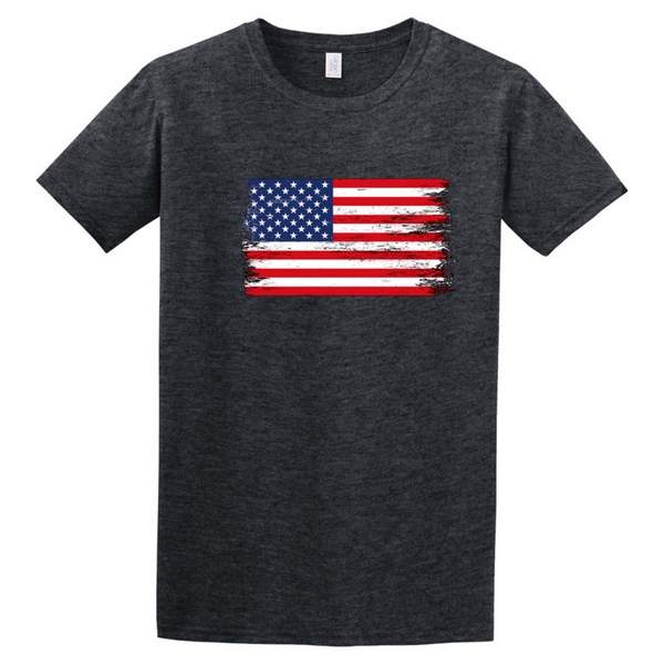Wholesale USA FLAG Dark Heather Color T-shirt