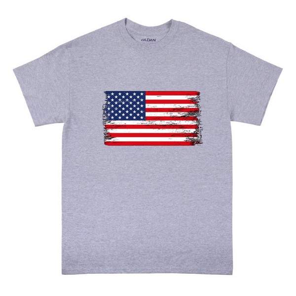 Wholesale USA FLAG Sport Grey Color T-shirt