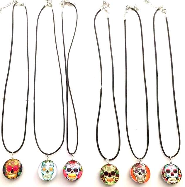 Wholesale SKULL GLASS CORD Necklace