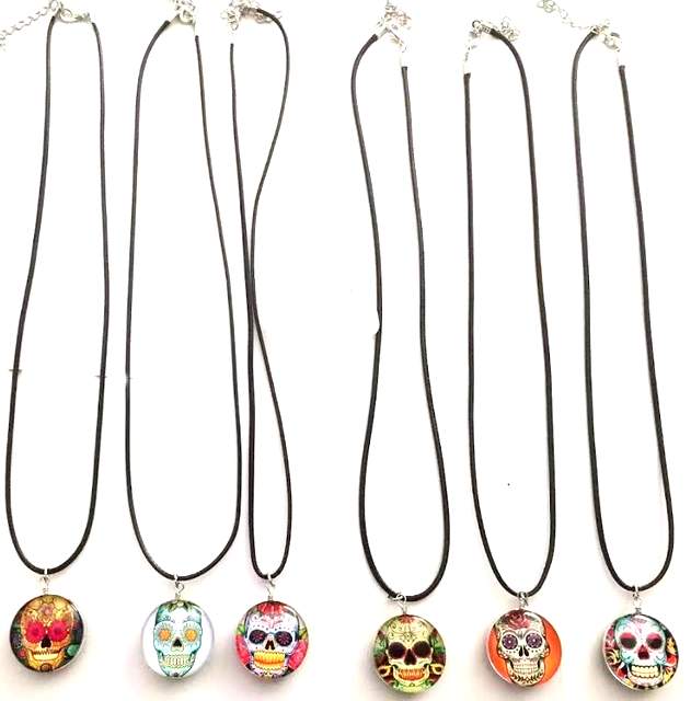 Wholesale SKULL GLASS CORD NECKLACE